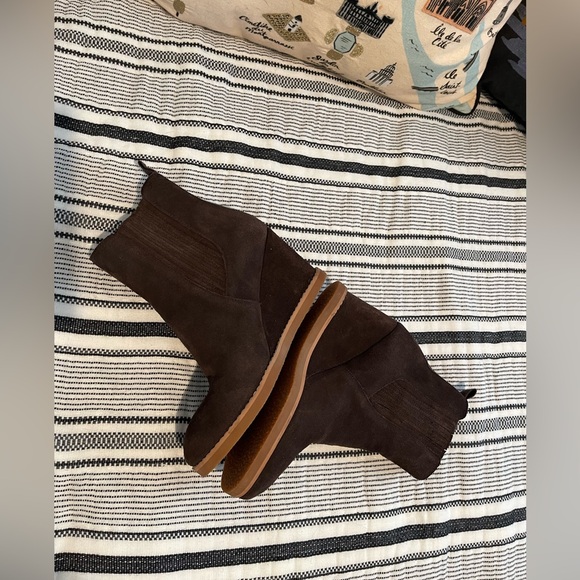 Splendid WANDA Wedge Heel Bootie Chocolate Brown Suede Size 7.5 Gently Worn - Picture 5 of 8